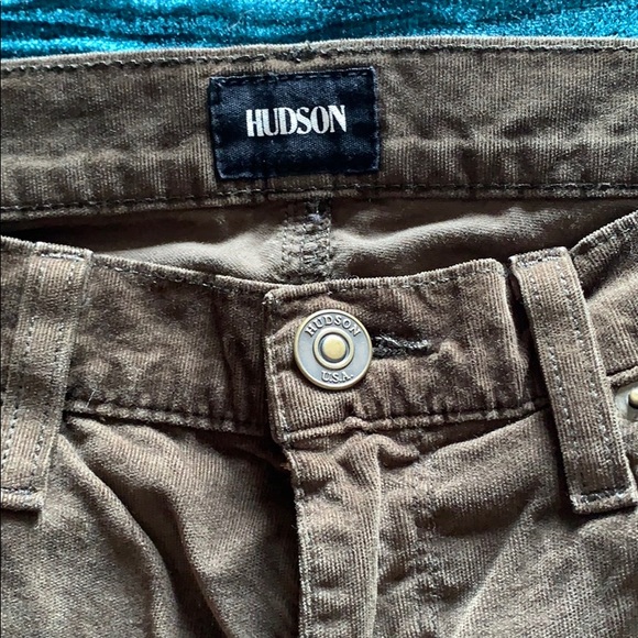 Hudson Finn Boy Skinny Corduroy Pants Olive Green - Picture 6 of 9